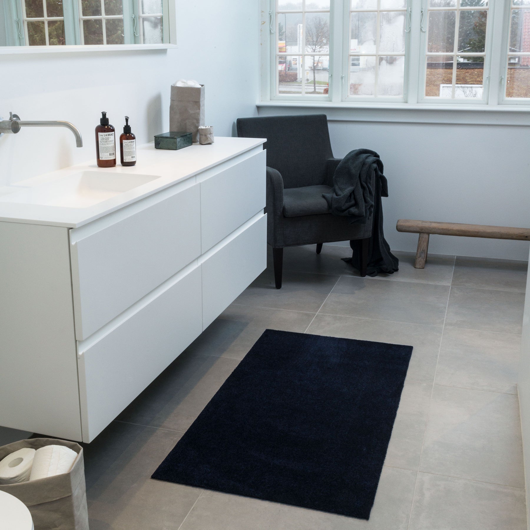 FLOOR MAT 67 x 120 cm - UNI COLOR/BLUE