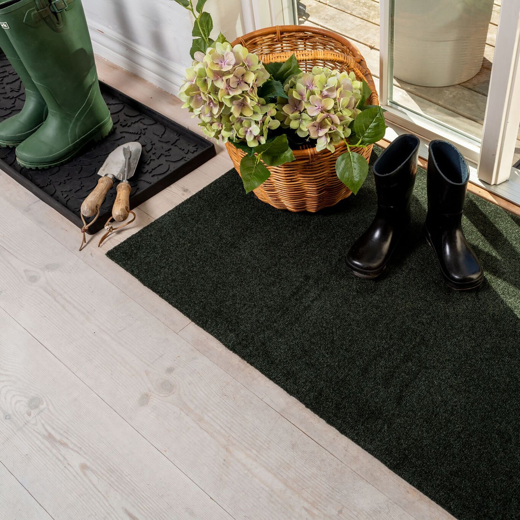 FLOOR MAT 67 x 200 cm - UNI COLOR/DARK GREEN