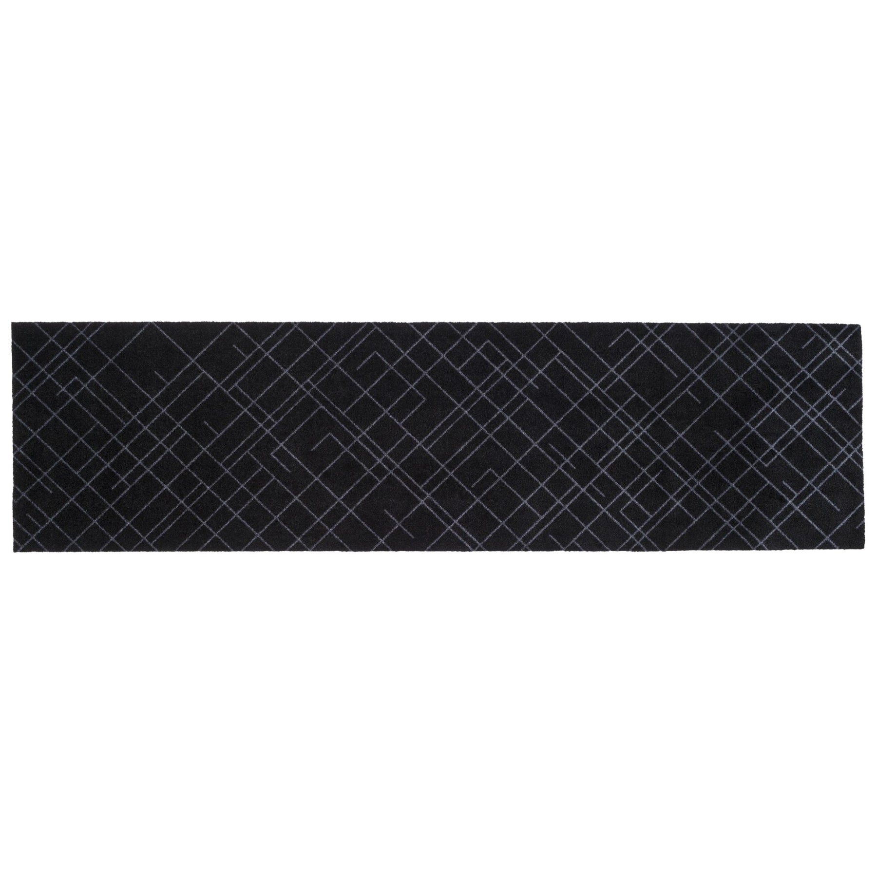 FLOOR MAT 67 x 250 CM LINES BLACK/GREY