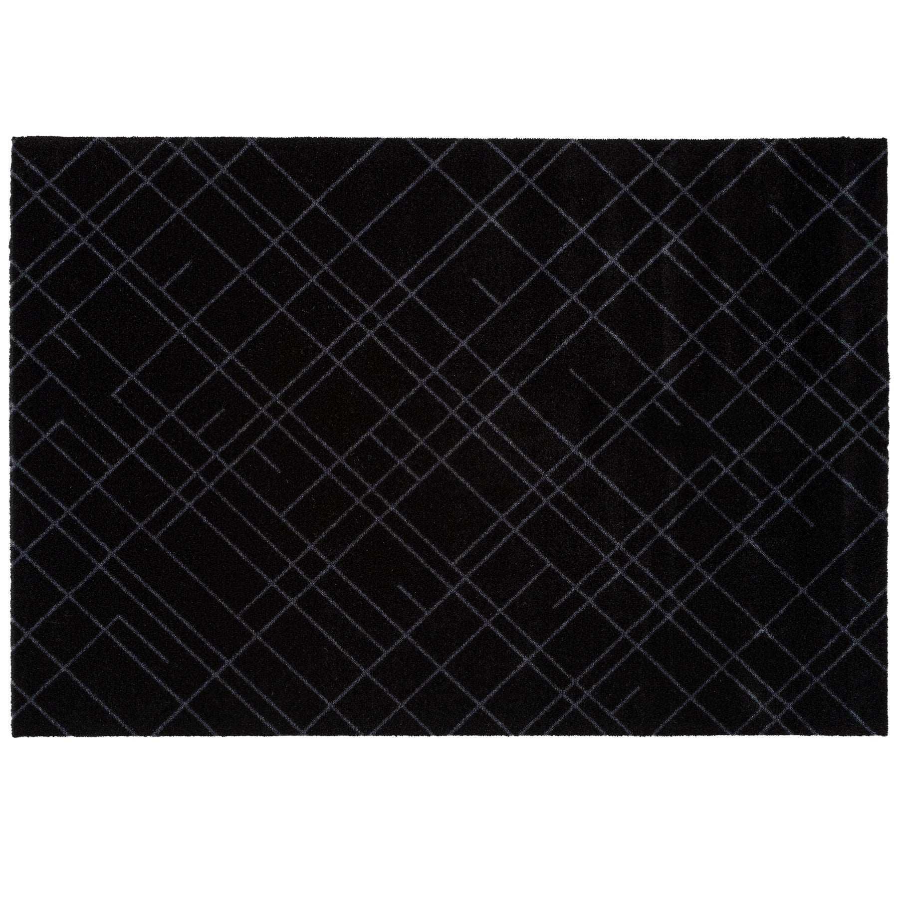 FLOOR MAT 90 X 130 CM - LINES BLACK/GREY