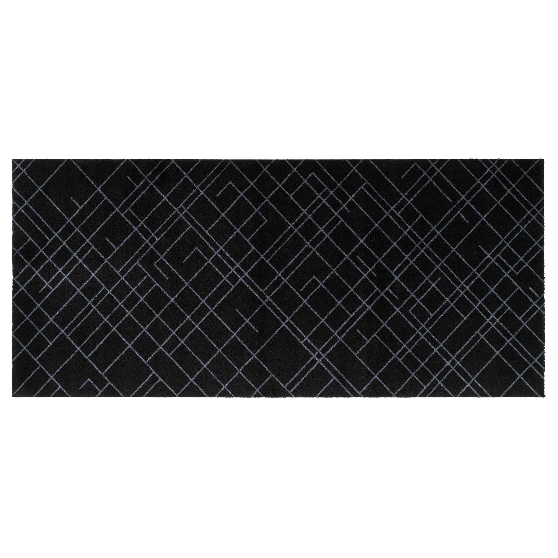 FLOOR MAT 90 x 200 CM LINES BLACK/GREY