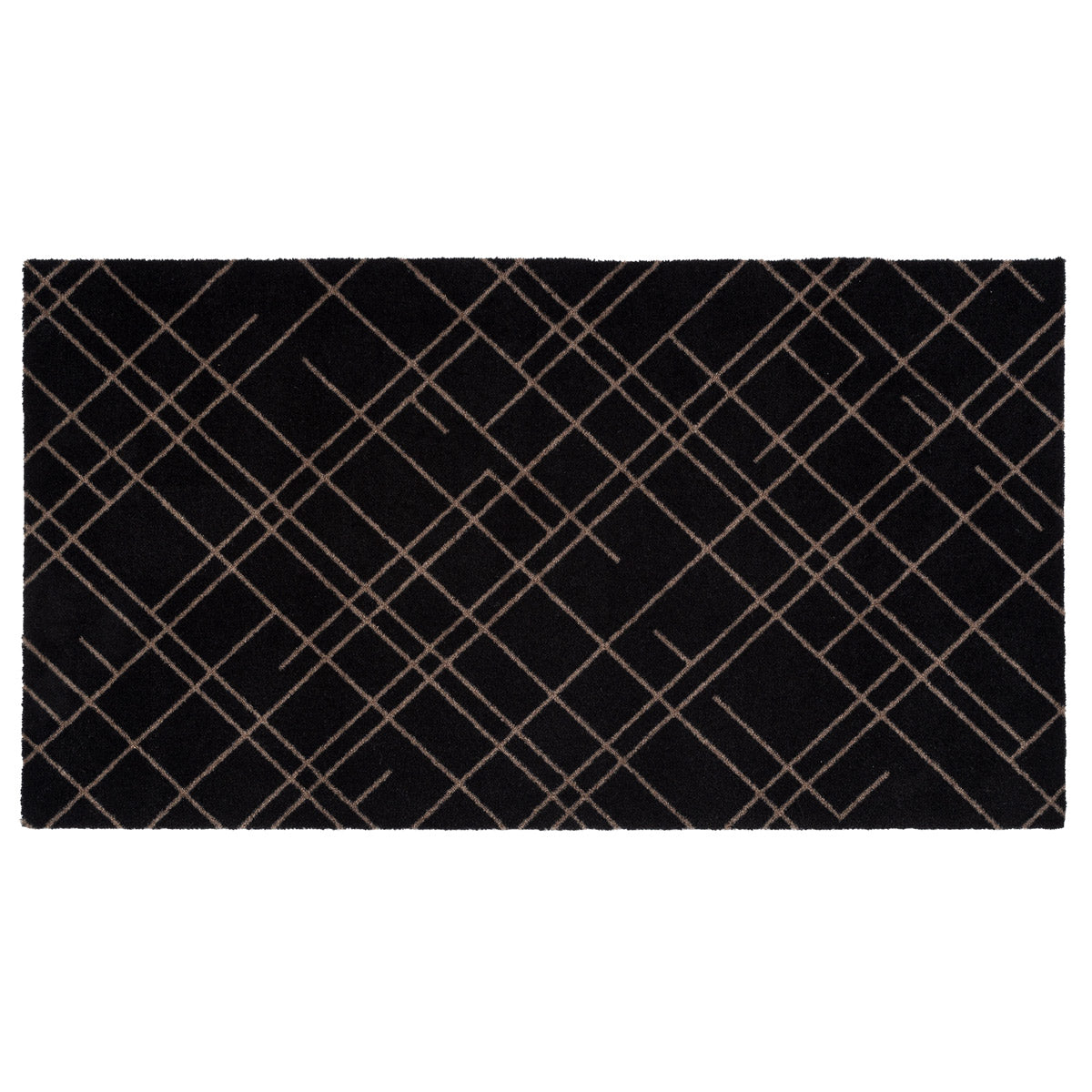FLOOR MAT 67 x 120 CM - LINES BLACK/SAND