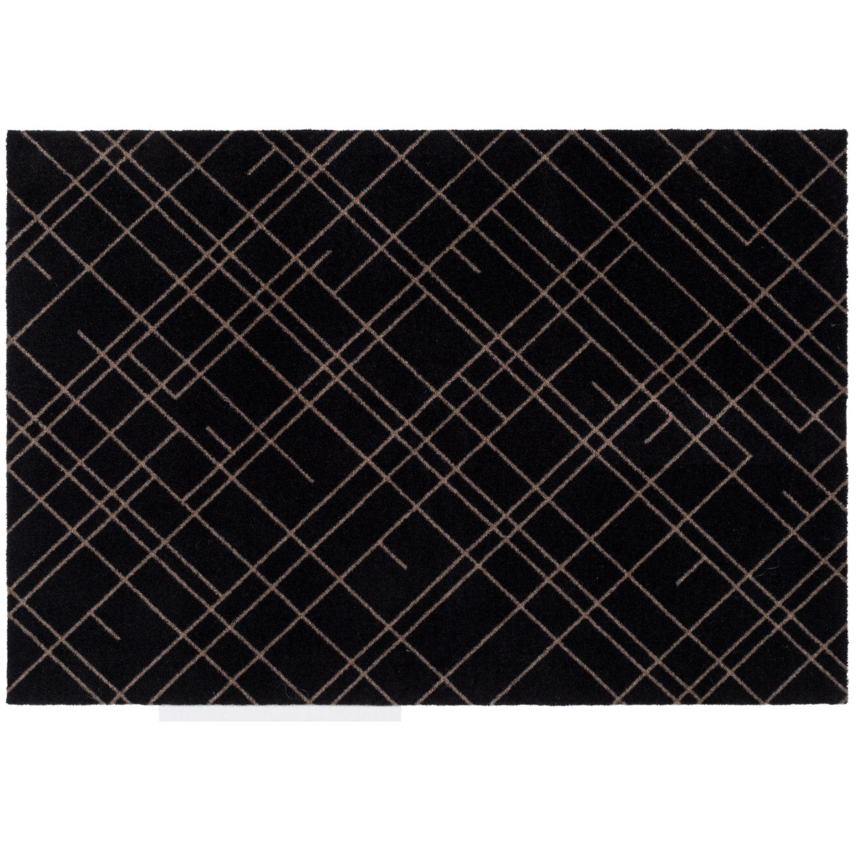 FLOOR MAT 90 x 130 CM - LINES BLACK/SAND