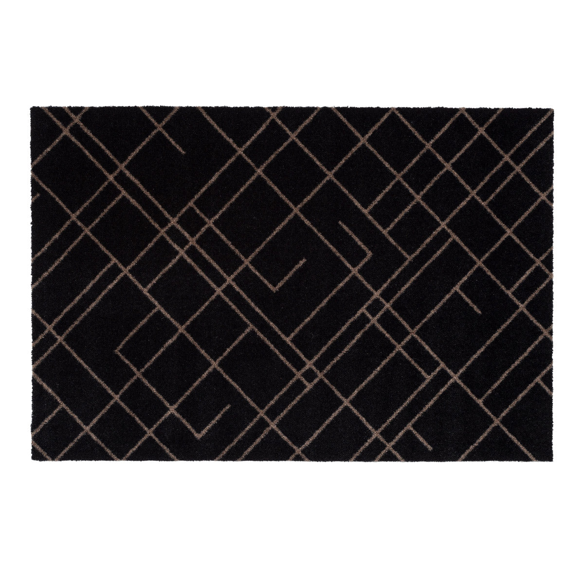 FLOOR MAT 60 x 90 CM - LINES BLACK/SAND