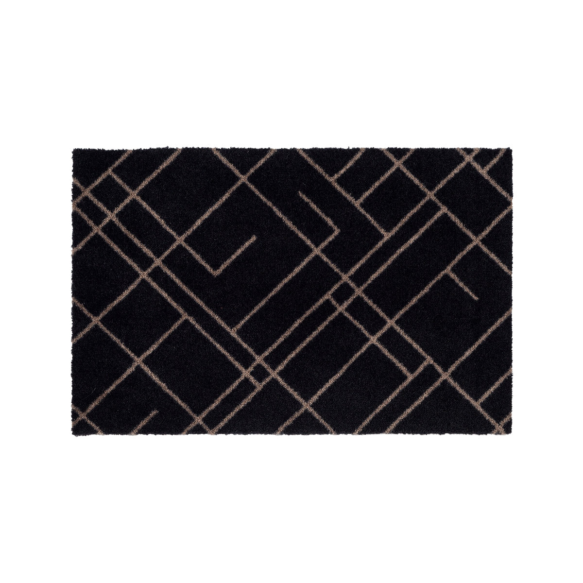 FLOOR MAT 40 x 60 CM - LINES black/sand
